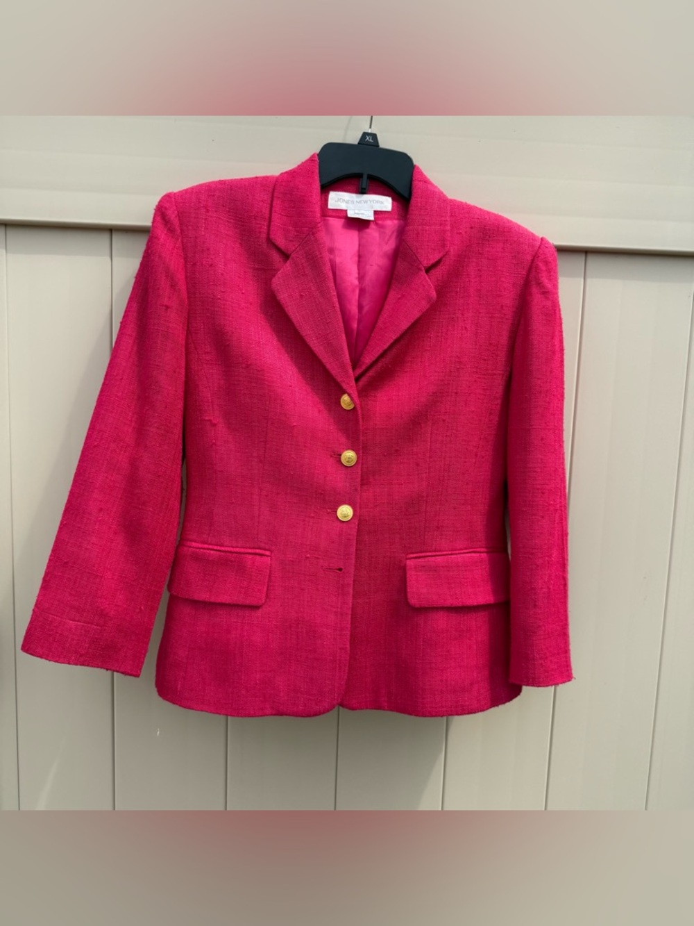 Jones New York 100% silk hot pink blazer 6